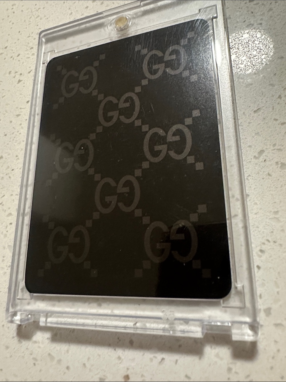 Gucci Black GG Monogram Card in Clear Sleeve, 9 of Spades